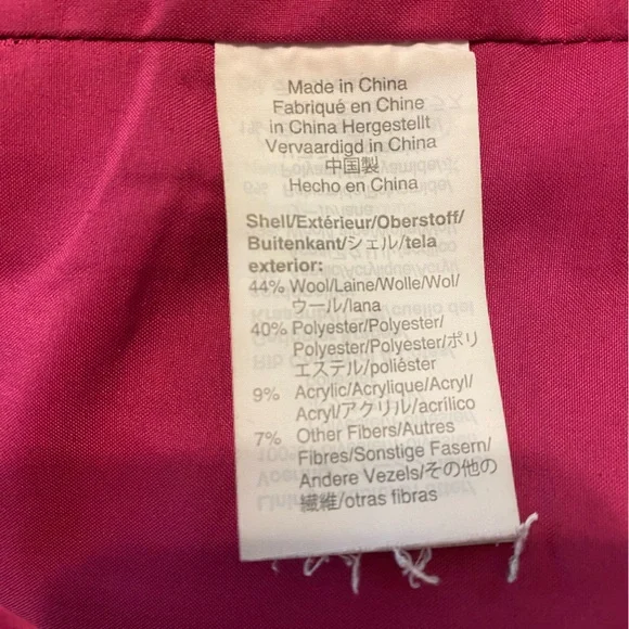 J Crew Village Coat 4 Zip Up Pink Wool Blend Jacket Mock Neck Collar Classic - Picture 12 of 16